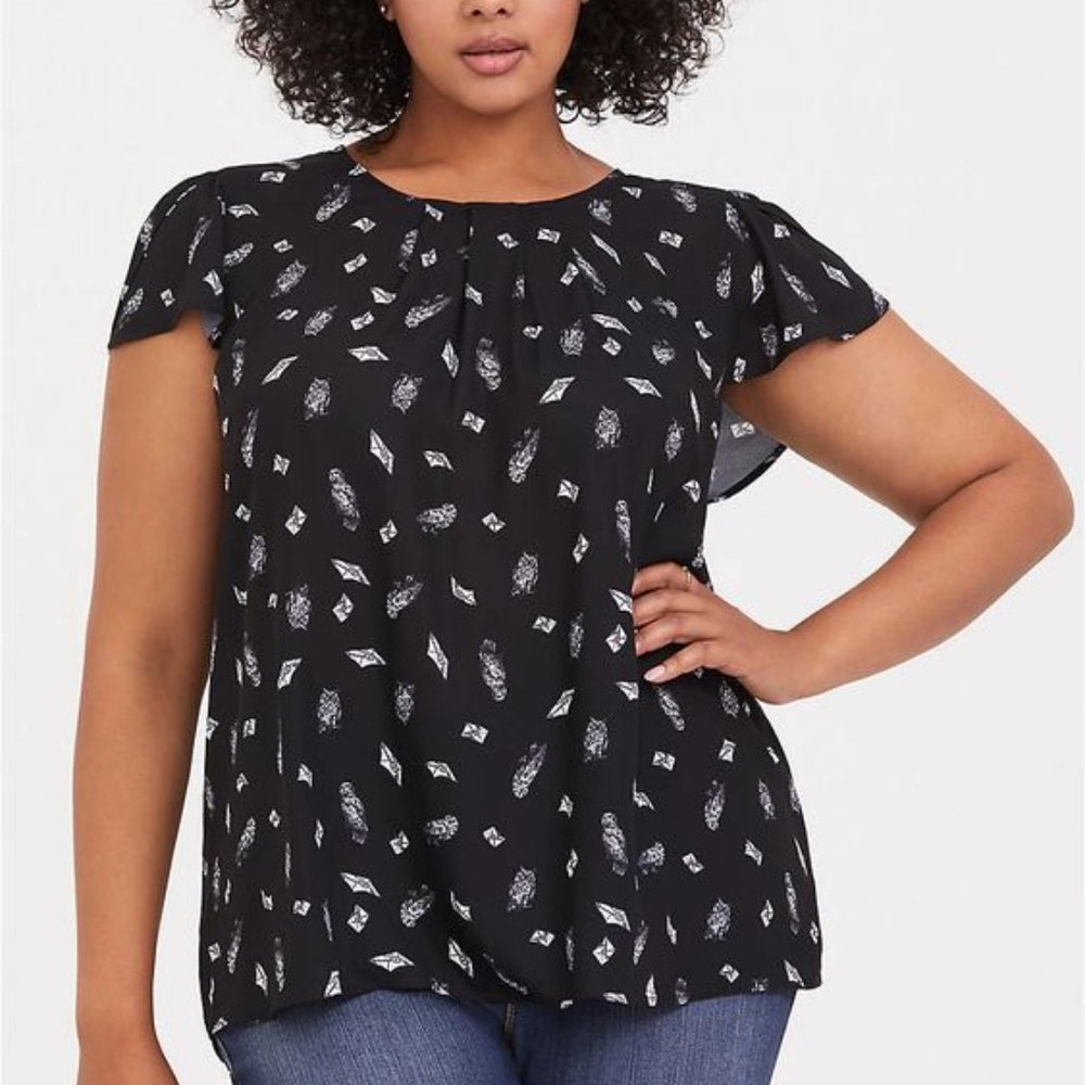 Harry Potter Tie Back Owl Mail Blouse